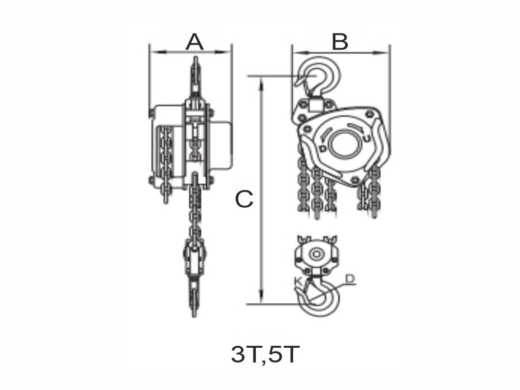 Rust Proof Liftit Chain Pulley Block 3 Ton