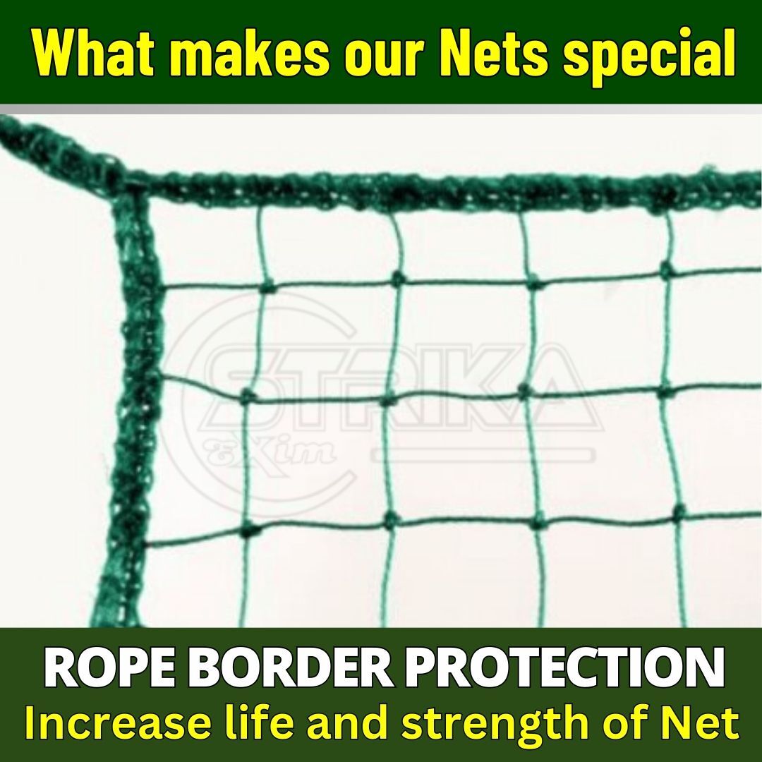 Cricket Practice Nets 2 Mm - Nylon, Any Custom Sizes, Green/blue/white | Uv Protected, Waterproof, Customized Weatherproof Design With Rope Border