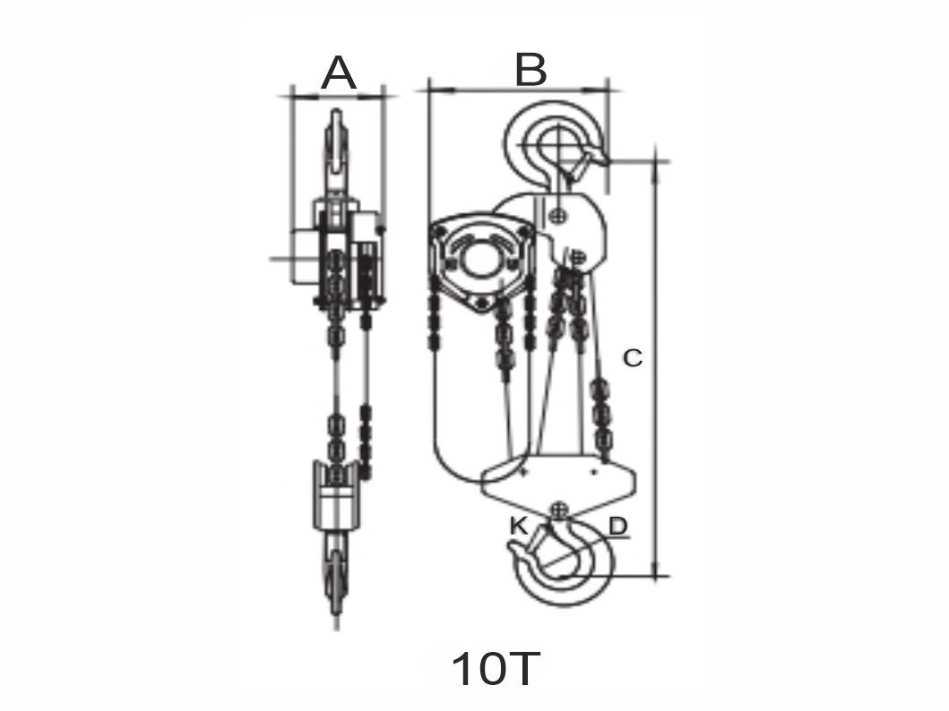 Easy To Operate Liftit Chain Pulley Block 10 Ton Hoist