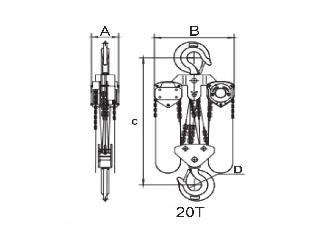 Easy To Operate Liftit Chain Pulley Block 20 Ton Hoist