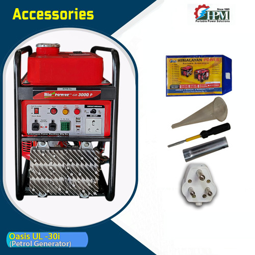 3 Kva Digital Inverter Generator - 532x312x525 Mm, Red & Black | Lightweight 18 Kg, Pure Sine Wave Output, Portable Lpg Compatible