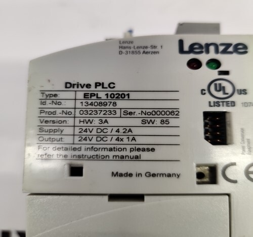 Lenze Epl 10201 Plc Drive Controller