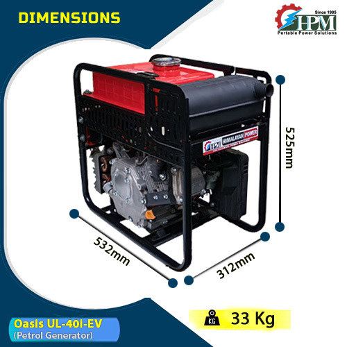 4 Kva Ultra-lightweight Petrol Inverter Generator - 532x312x525 Mm, Red & Black | Digital Inverter Based Alternator, Recoil Start, Stable Pure Sine Wave Output, Low Fuel Consumption, Ideal For Sensitive Electronics