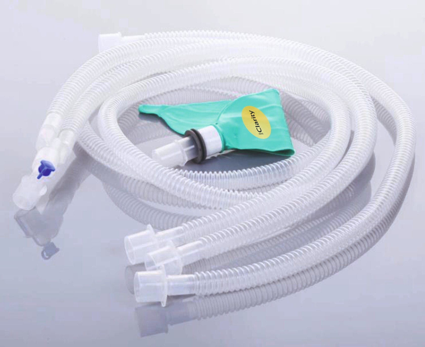 Pediatric Anesthesia Breathing Circuit - Plastic Material, White & Blue Color | Manual Operation, Low Compliance, Universal Compatibility, Integrated Y-piece