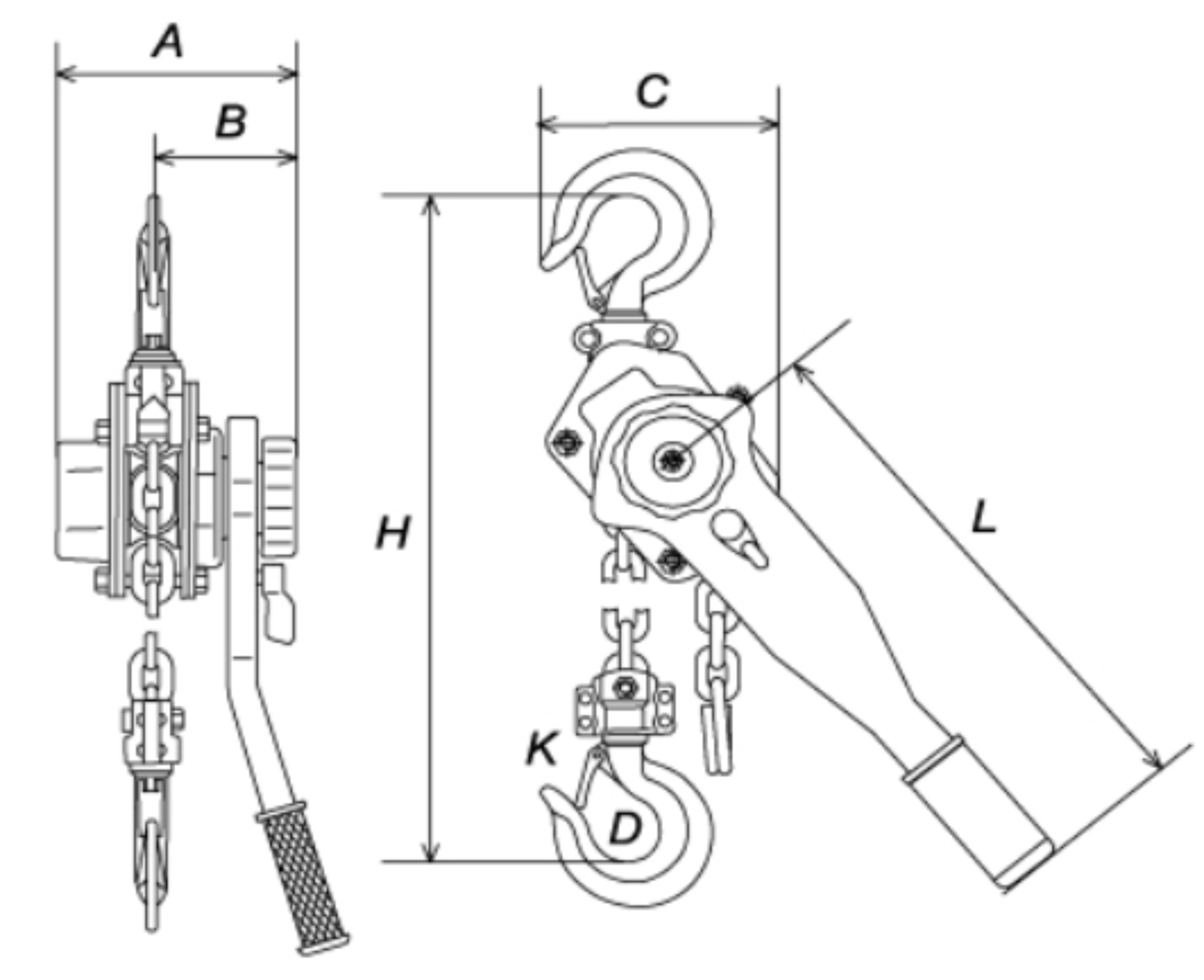 Strong Ratchet Lever Hoist 1.5 Ton