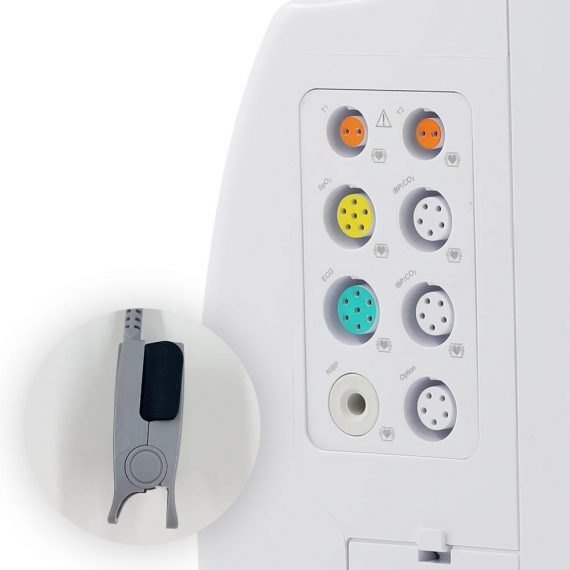Contact Multipara Monitor - Plastic, 314x145x264 Mm, White | Portable Device With Ecg, Resp, Spo2, Pr, Nibp, Dual-channel Temp Monitoring, Replaceable Battery For Patient Mobility