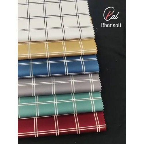 Checks Printed Shirting fabric