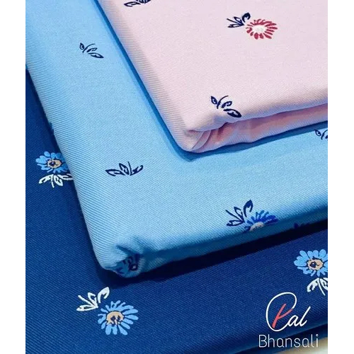 Flower Printed Shirting Fabric