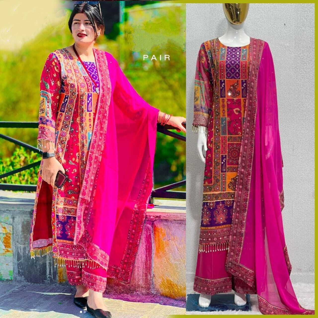 Ladies Three Pcs - Color: As Per Image