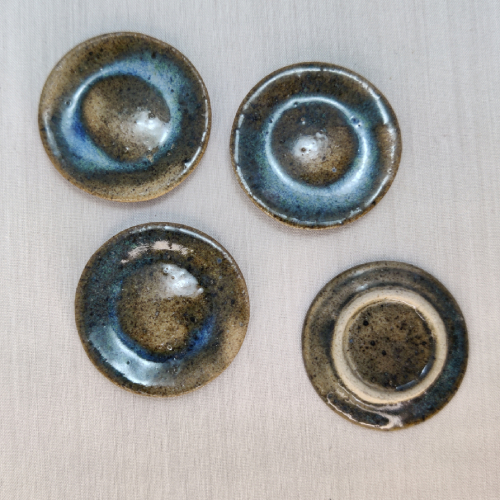 Miniature Plain Ceramic Plates - Stoneware, 1:12 Ratio Miniature, Available In Blue, Ivory, And White, Glossy Glazed Finish