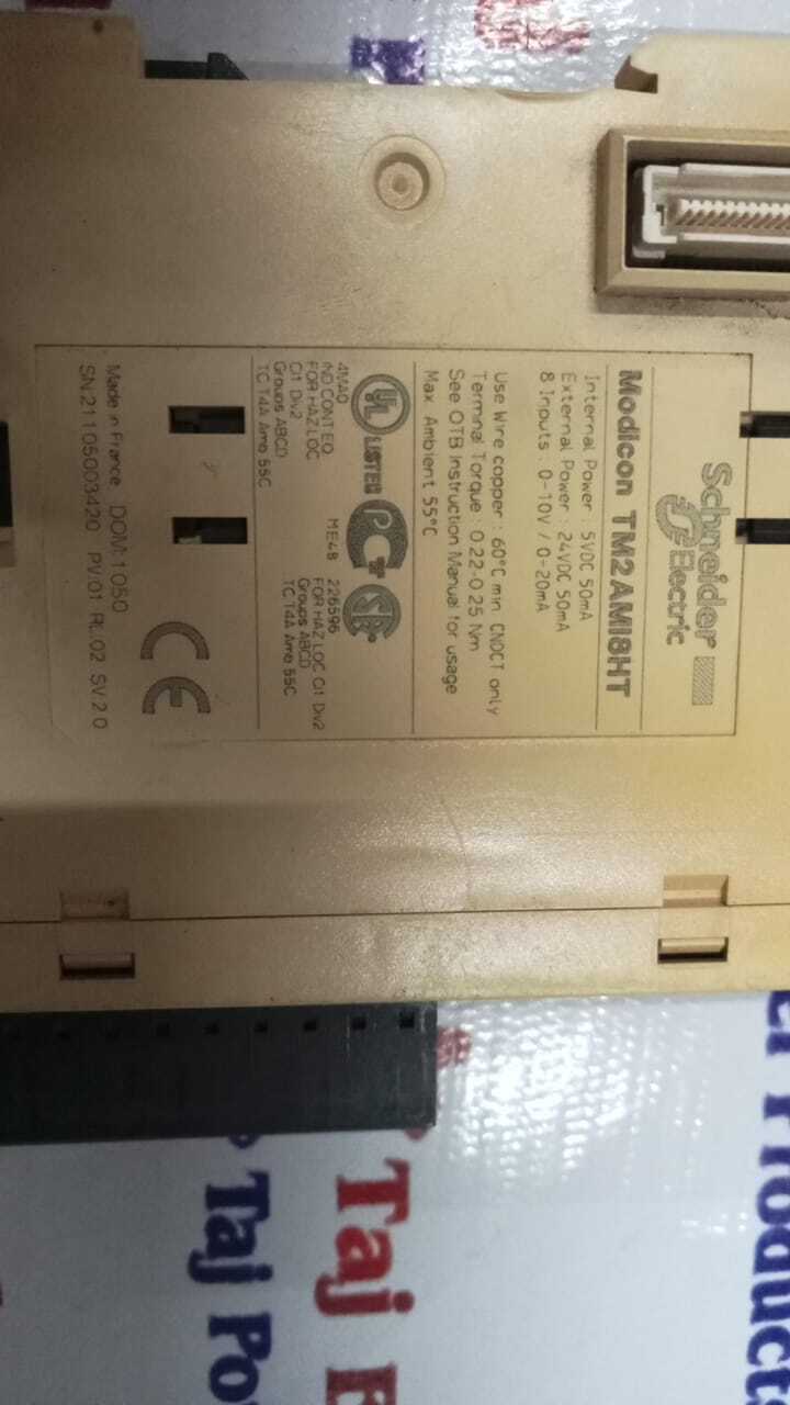 Schneider Modicon Tm2ami8ht Plc - Plastic And Metal, 8-channel Analog Input Module, 14-bit Resolution, Hot-swappable, Din Rail Mount