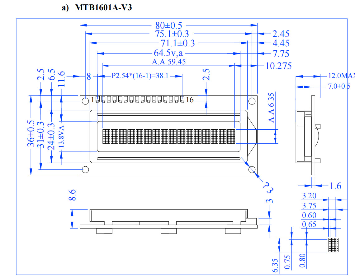 1601 Character Stn Cob Graphic Lcd Module