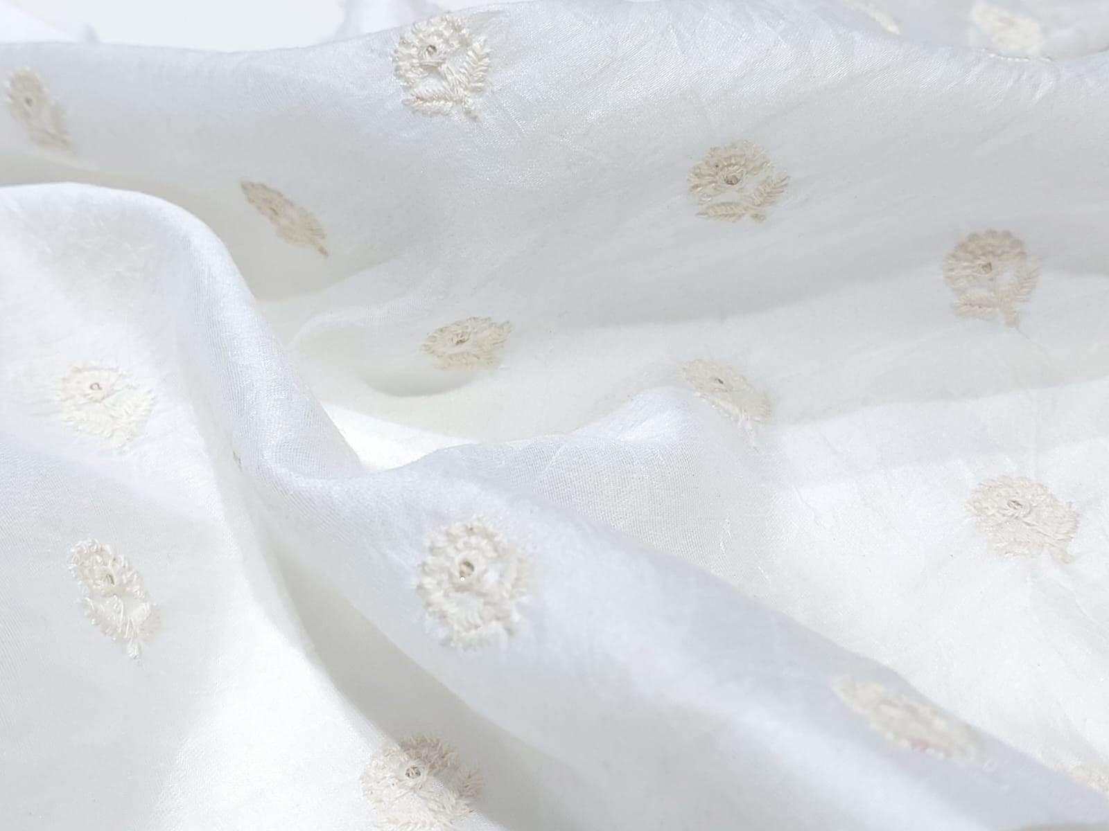 Designer Georgette Embroidery Butti Fabric