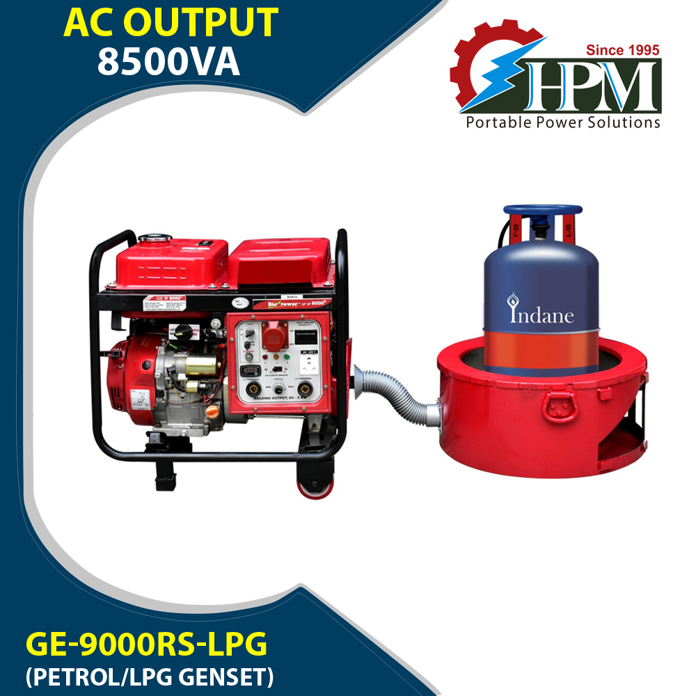 Red & Black 8 Kva Lpg Generator Manual And Self Start Petrol And Lpg Run Model Ge-9000rs-lpg