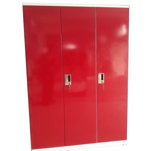 Red 3 Door Slimline Almirah - Color: As Per Requirement