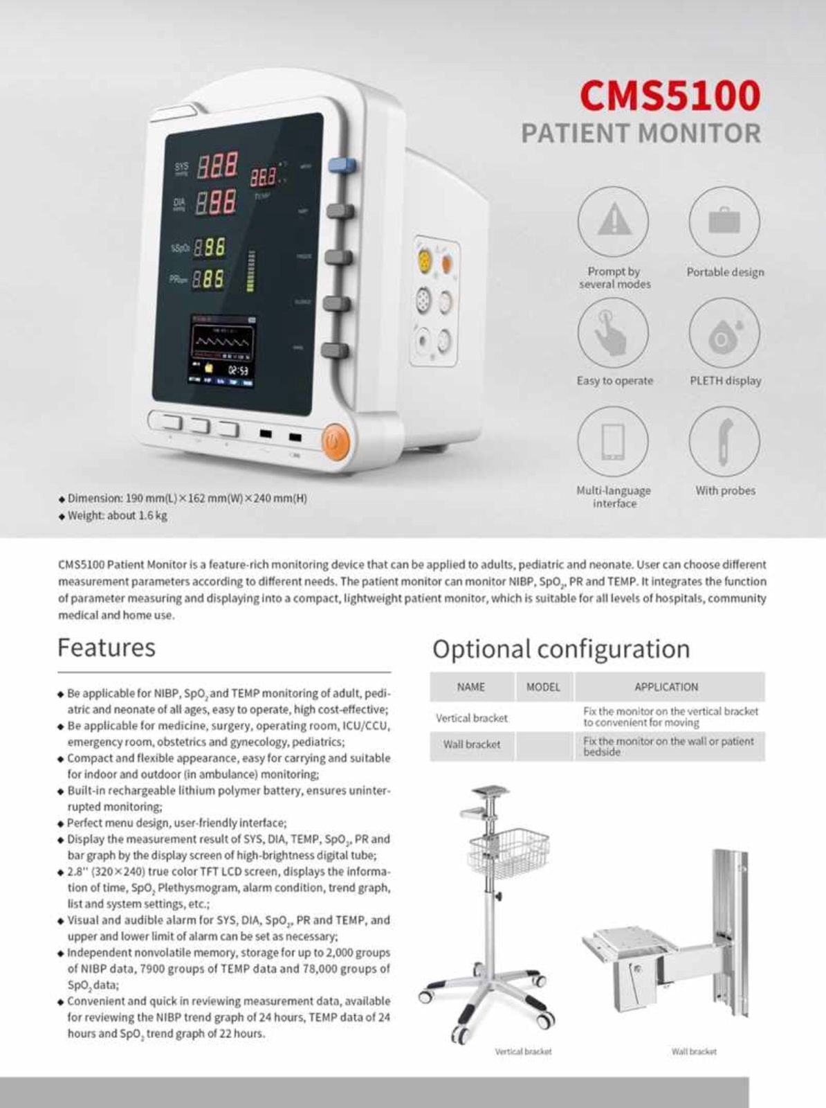 Contact Monitor Cms 5100 - Color Code: White