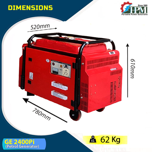 Red & Black 2 Kva Petrol Silent Generator Model Silent Ge-2400pi Recoil Start