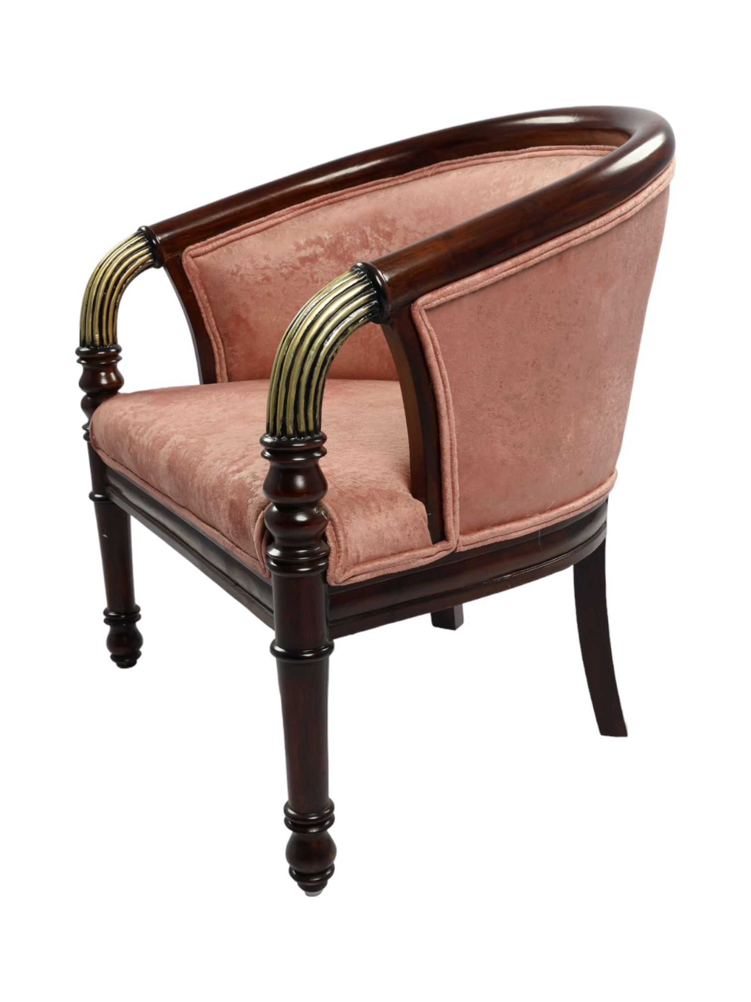 Adhunika Lounge Chair With Wooden Arms-light Pink