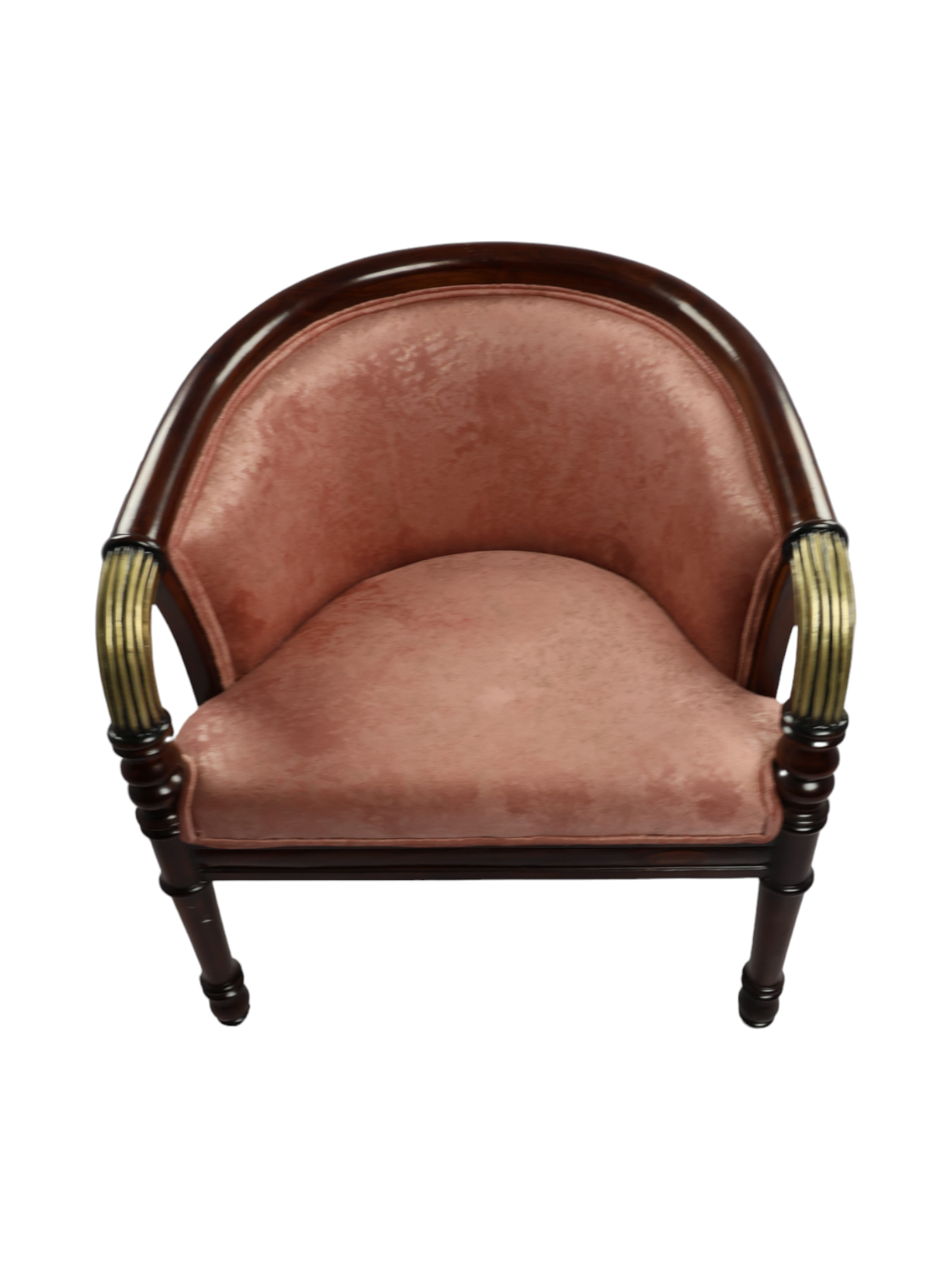 Adhunika Lounge Chair With Wooden Arms-light Pink