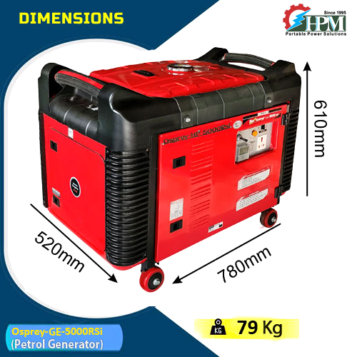 5 Kva Petrol Silent Generator Manual And Self Start Model Osprey Ge-5000rsi