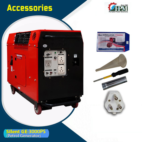 Red & Black 7 Kva Petrol Silent Generator Recoil And Self Start Model Silent Ge-7500ps