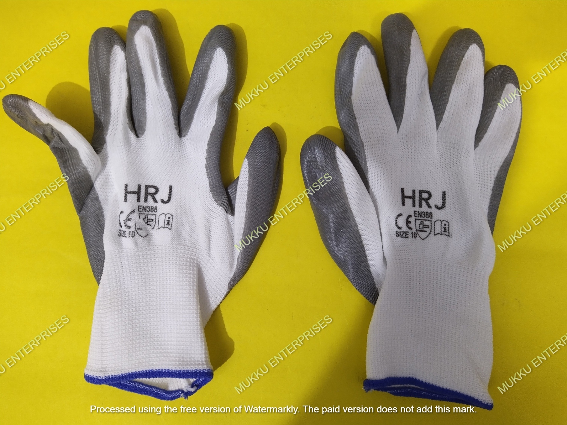 Safety Hand Gloves - Mix Material, 1 Layer, Waterproof, White Grey Color | Reusable, Unisex, Industrial Personal Safety