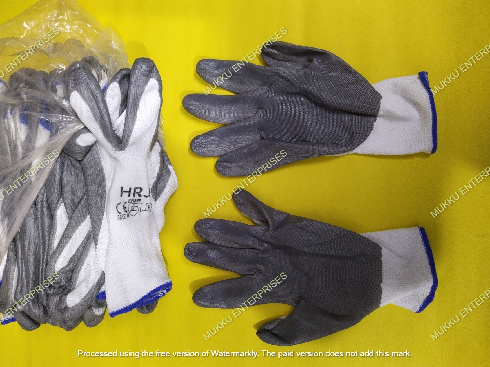 Safety Hand Gloves - Mix Material, 1 Layer, Waterproof, White Grey Color | Reusable, Unisex, Industrial Personal Safety