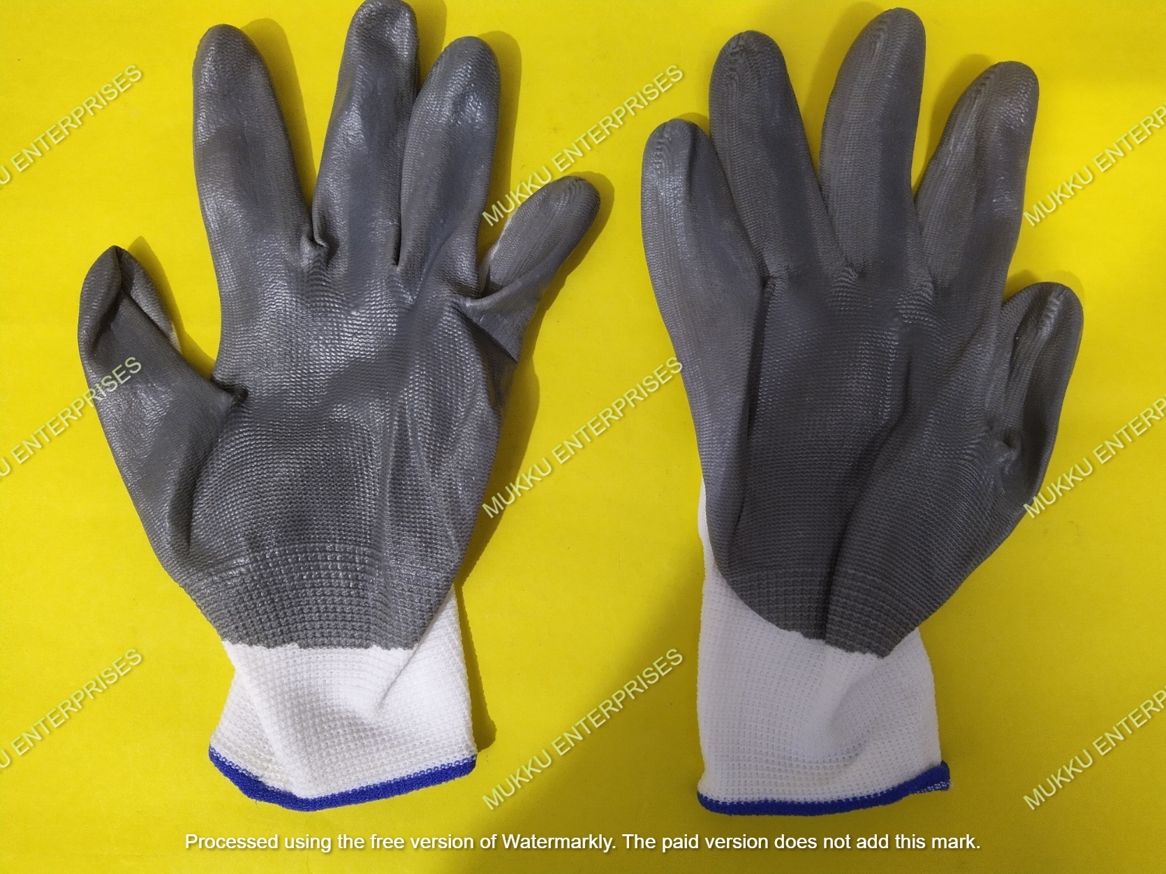 Safety Hand Gloves - Mix Material, 1 Layer, Waterproof, White Grey Color | Reusable, Unisex, Industrial Personal Safety