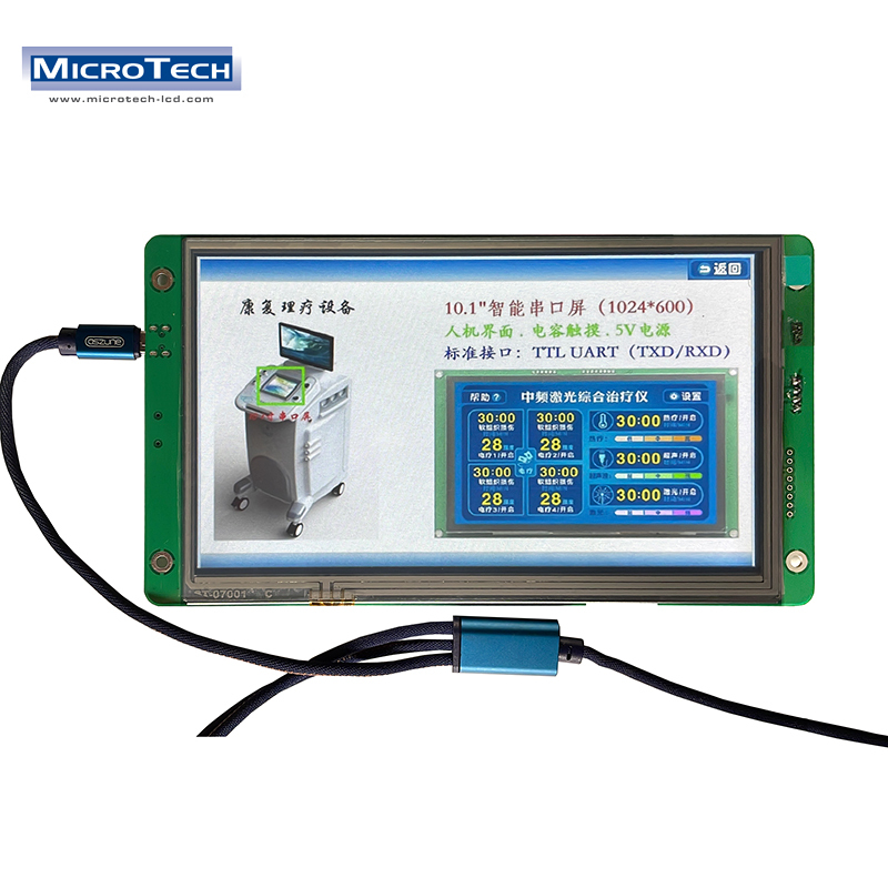 500 Brightness Spi 7.0 Inch Tft Lcd Module With Pcba Board - 1024x600 Resolution, 16.2m Colors, Ttl Uart Interface, Sunlight Readable Touch Options