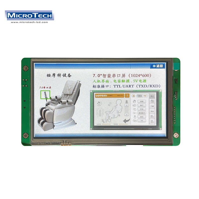 500 Brightness Spi 7.0 Inch Tft Lcd Module With Pcba Board - 1024x600 Resolution, 16.2m Colors, Ttl Uart Interface, Sunlight Readable Touch Options