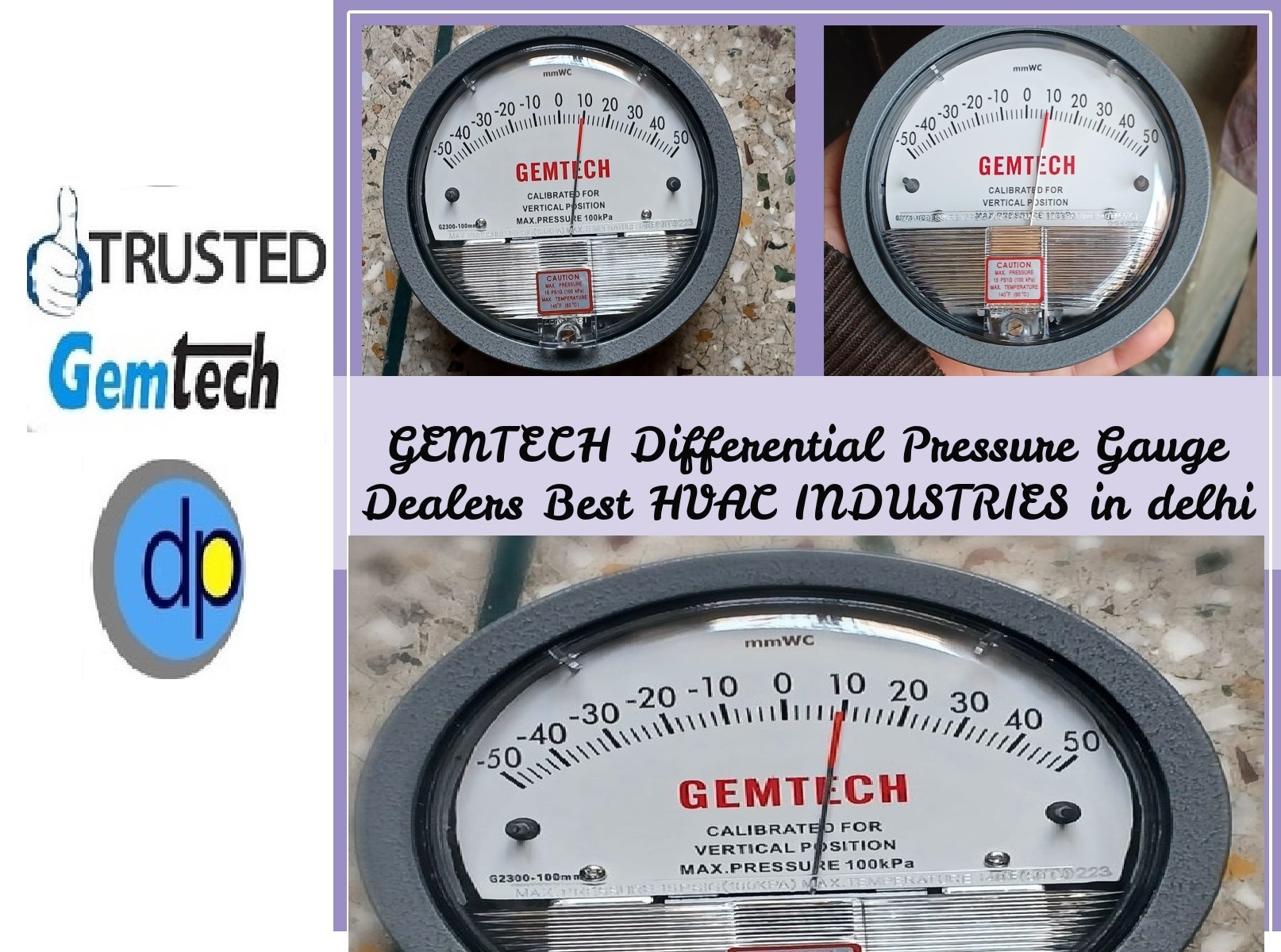 Gemtech Differential Pressure Gauge Dealers Nr Thapar Hospital at 4500.00  INR in Delhi | D. P. Engineers
