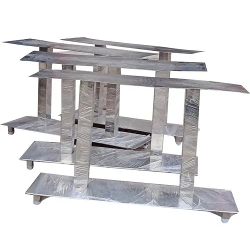 Polished Stainless Steel Table Stand - Color: Silver