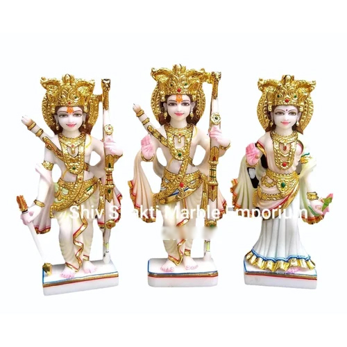 Durable Ram Darbar Painted Marble Statue