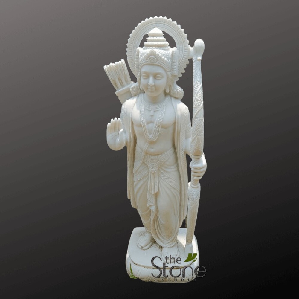 White Marble Ram Darbar Moorti - Design Type: Traditional