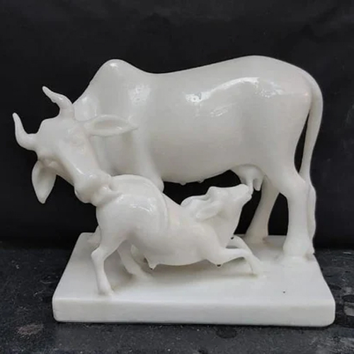 Marble Cow Statue By Shiv Shakti Marble Emporium