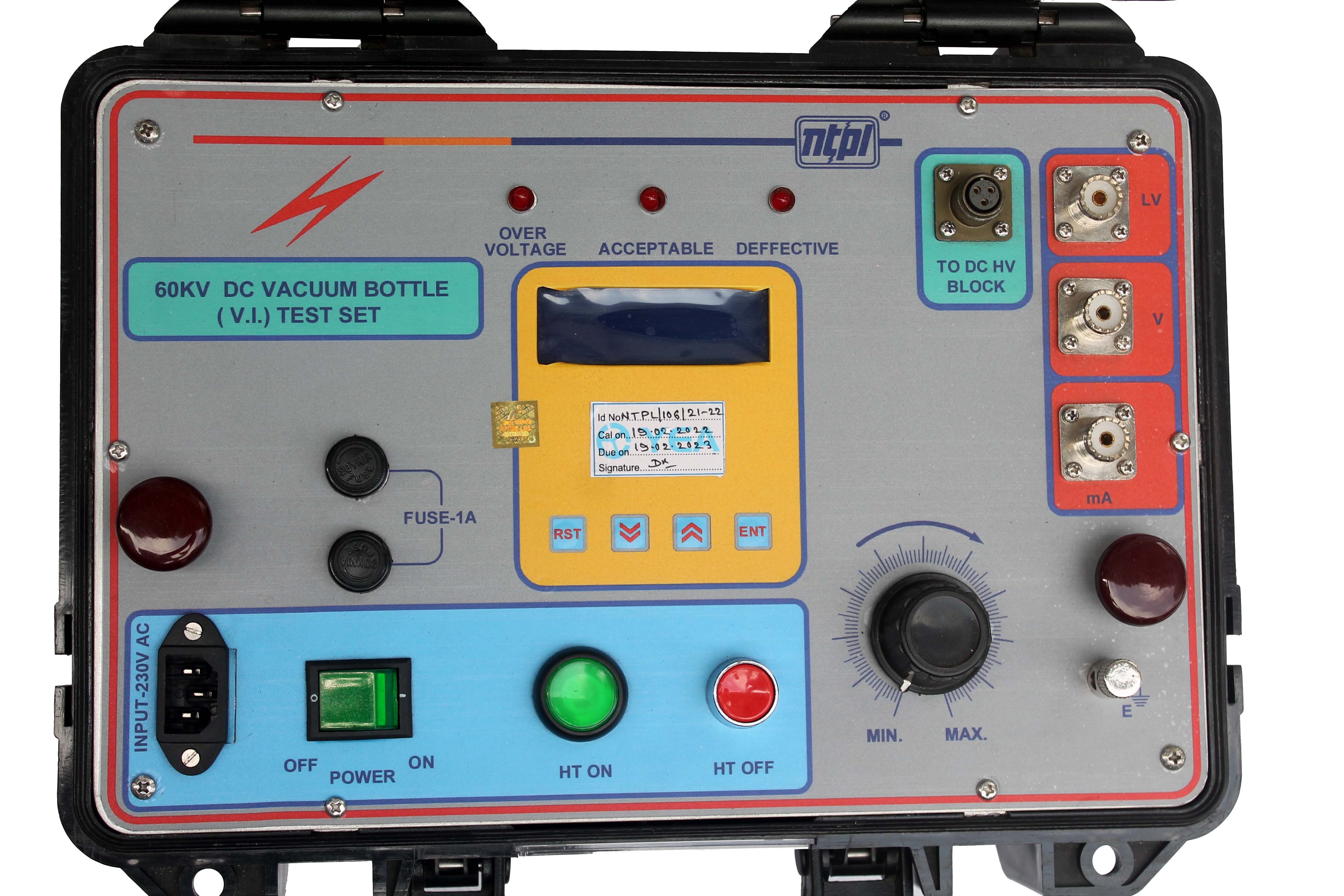 60kv Dc Vacuum Bottle Test Set - Measuring Voltage Range: Continuously Variable From 0 To 60 Kv Dc. Volt (V)