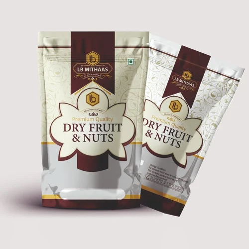 Dry Fruits Packaging Pouch - PVC, Various Sizes Available | Multilayer, Polished/Coated Surface, Embossed Finish, Warranty Included, Multiple Colors