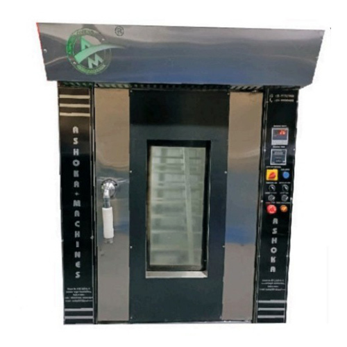 Rotary Rack Oven - Mild Steel, 12 Tray Size, 0-150 Kg/hr Flour Capacity, 0-300°C Temperature Range - Fully Automatic, Diesel Powered, Warranty Included