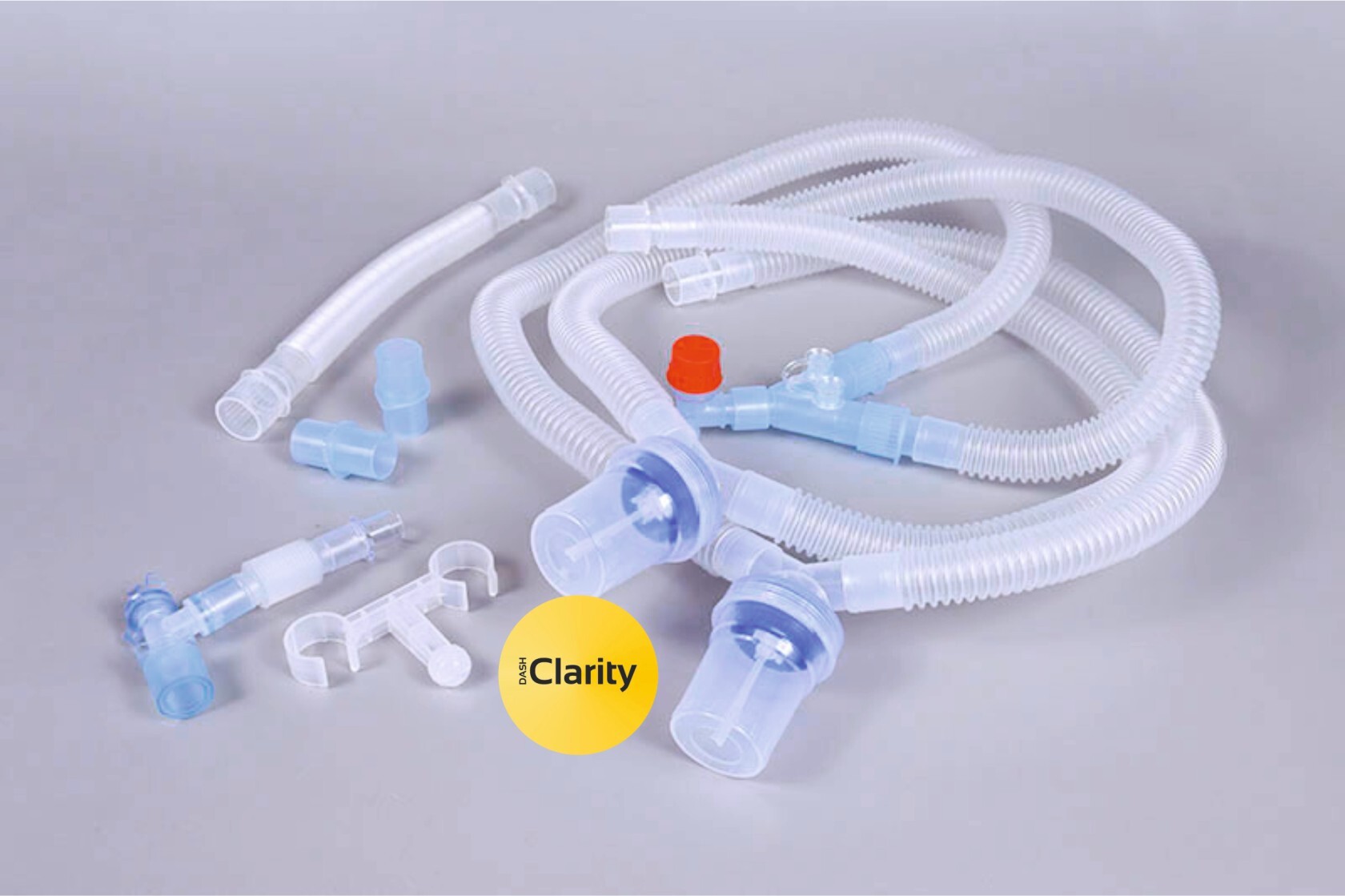 Double Water Trap Ventilator Circuit Tubing Set - Plastic Material, White Transparent Color | Advanced Dual Water Trap Technology, Enhanced Patient Safety, Optimized Moisture Control