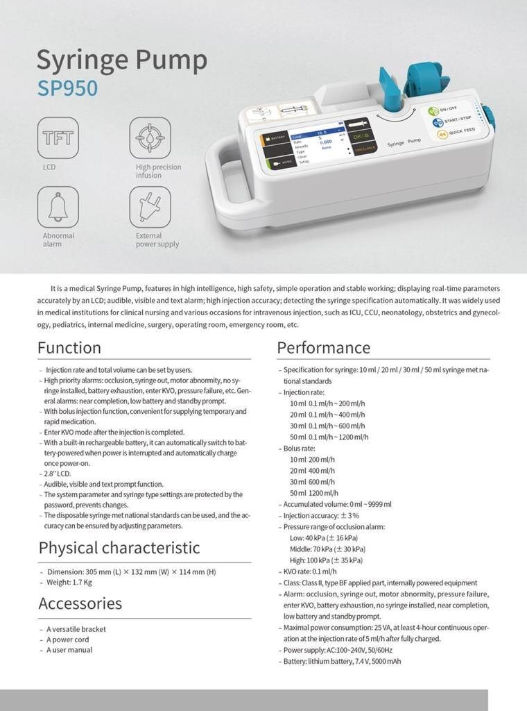 Infusion Pump - 280mm X 210mm X 130mm, White Polypropylene With Purge & Bolus Functions, Precision Delivery Up To 1500ml/h