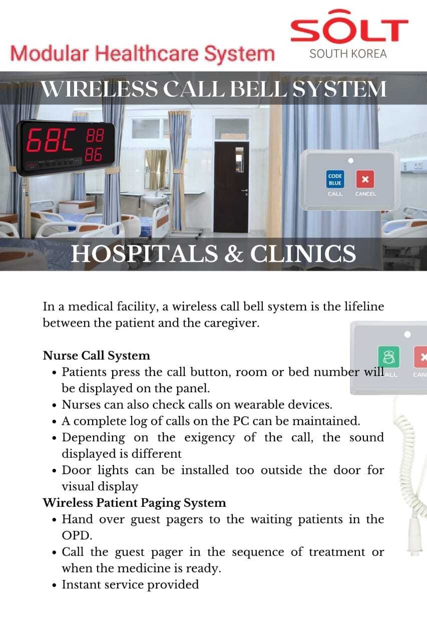 Wired Nurse Call System Application: Medical