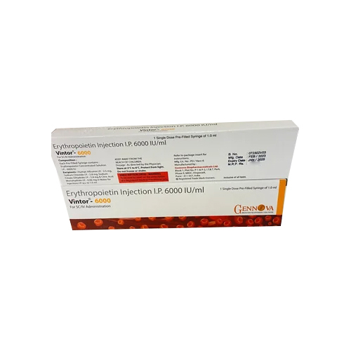 6000Iuerythropoietin Injection Ip Recommended For: Used To Treat A Type Of Anemia Caused By Kidney Disease