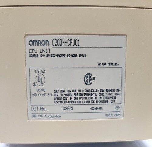 Omron C200h-cpu01 Cpu Unit