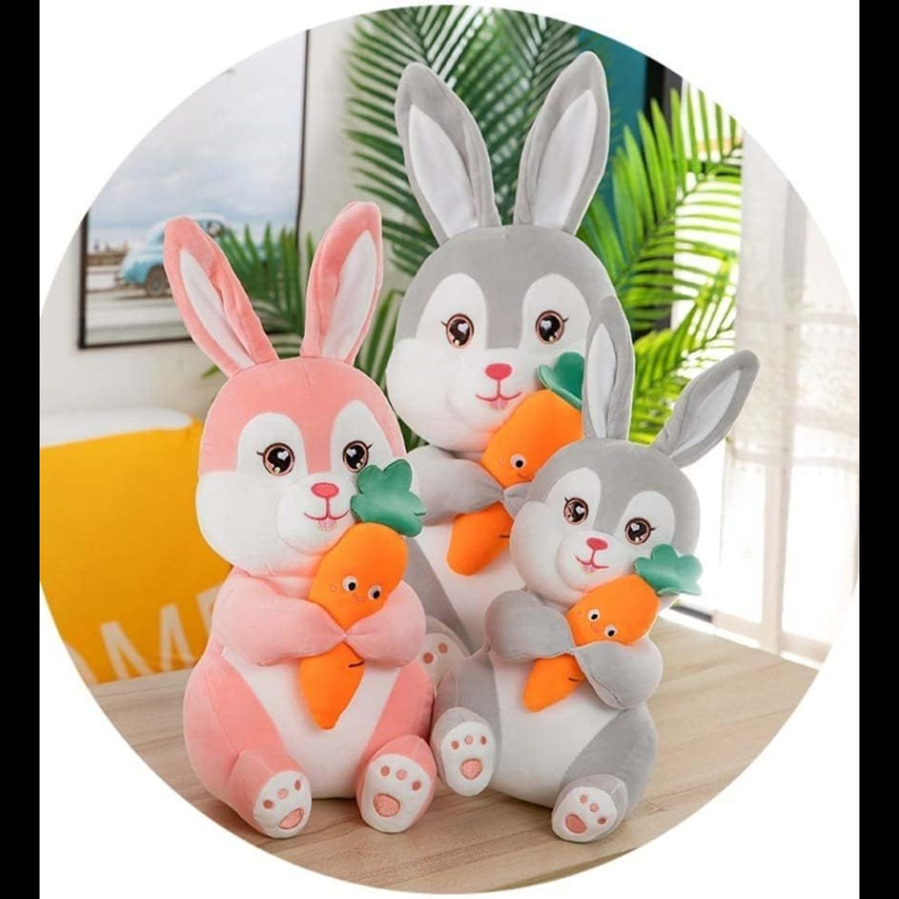 Premium International Carrot Bunny Soft Toy - 100% Quality Spandex Fabric | Cute, Creative Toy With Soft Carrot In Hand