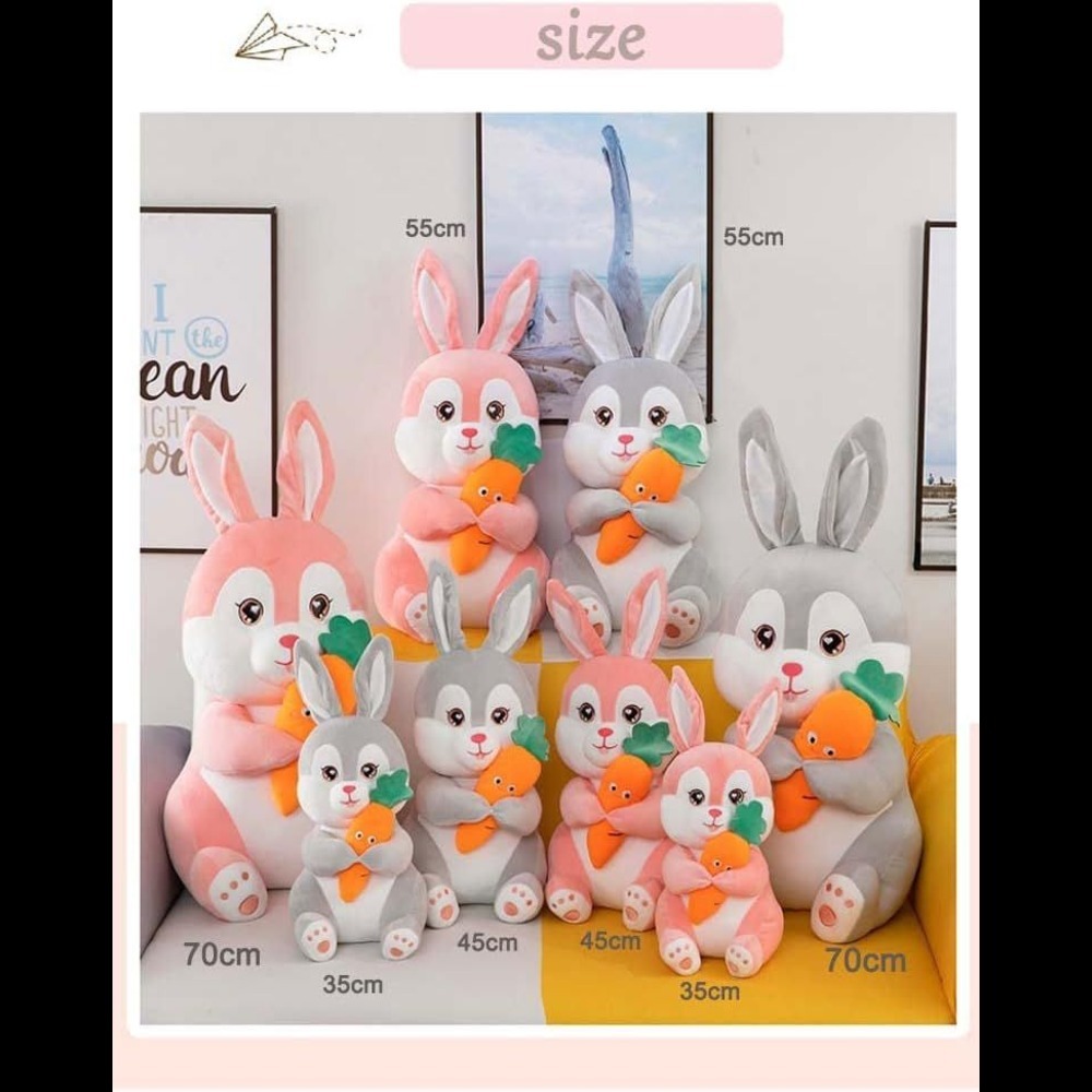 Premium International Carrot Bunny Soft Toy - 100% Quality Spandex Fabric | Cute, Creative Toy With Soft Carrot In Hand