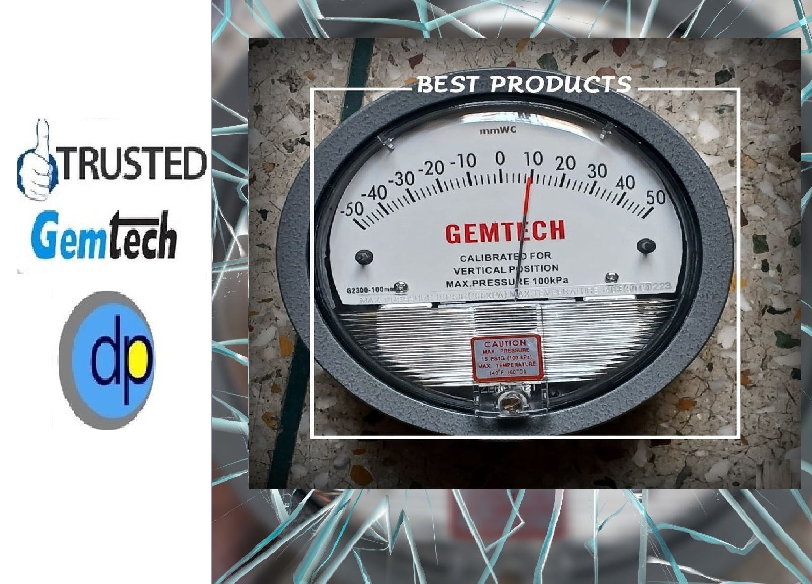 Gemtech Differential Pressure Gauge Dealers Civil Lines No.3(pratibha Vikas Vidhyalya) Ludlow Castle - Accuracy: A 2% Of Full Span At 70(21(a 3% On -0