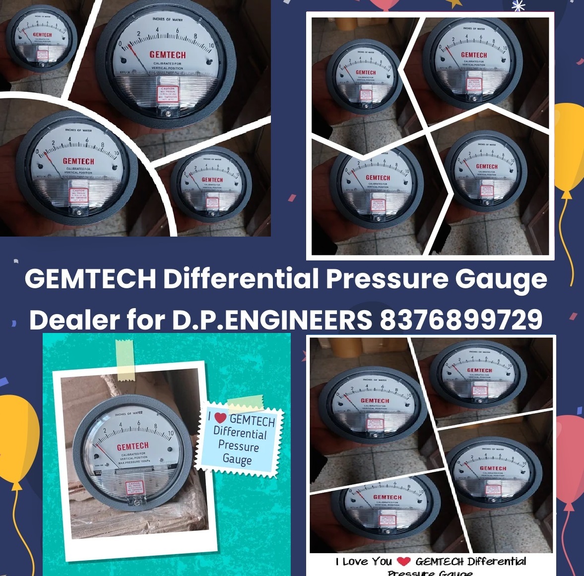 Gemtech Differential Pressure Gauge Dealers Civil Lines No.3(pratibha Vikas Vidhyalya) Ludlow Castle - Accuracy: A 2% Of Full Span At 70(21(a 3% On -0