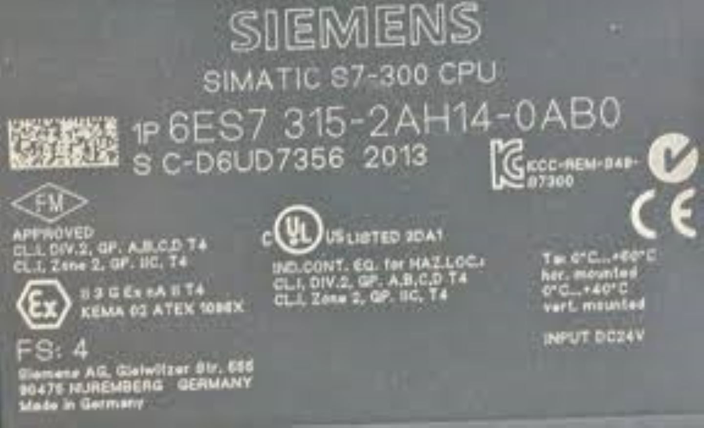 6es7-315-2ah14-0abo-siemens Programmable Logic Controller