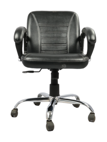 Adhunika Low Back Chair Leather-black