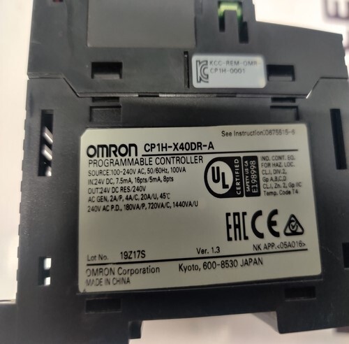 Omron Cp1h-x40dr-a Programmable Controller
